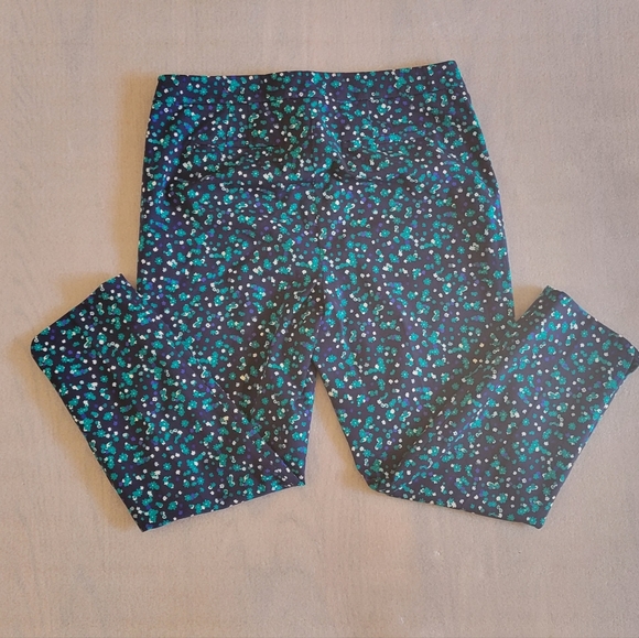 TALBOTS Blue Floral Capri Pants  Chatham Ankle Size 12 P - Picture 2 of 4